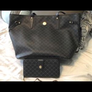 Rioni Italian saffiano leather tote and wallet